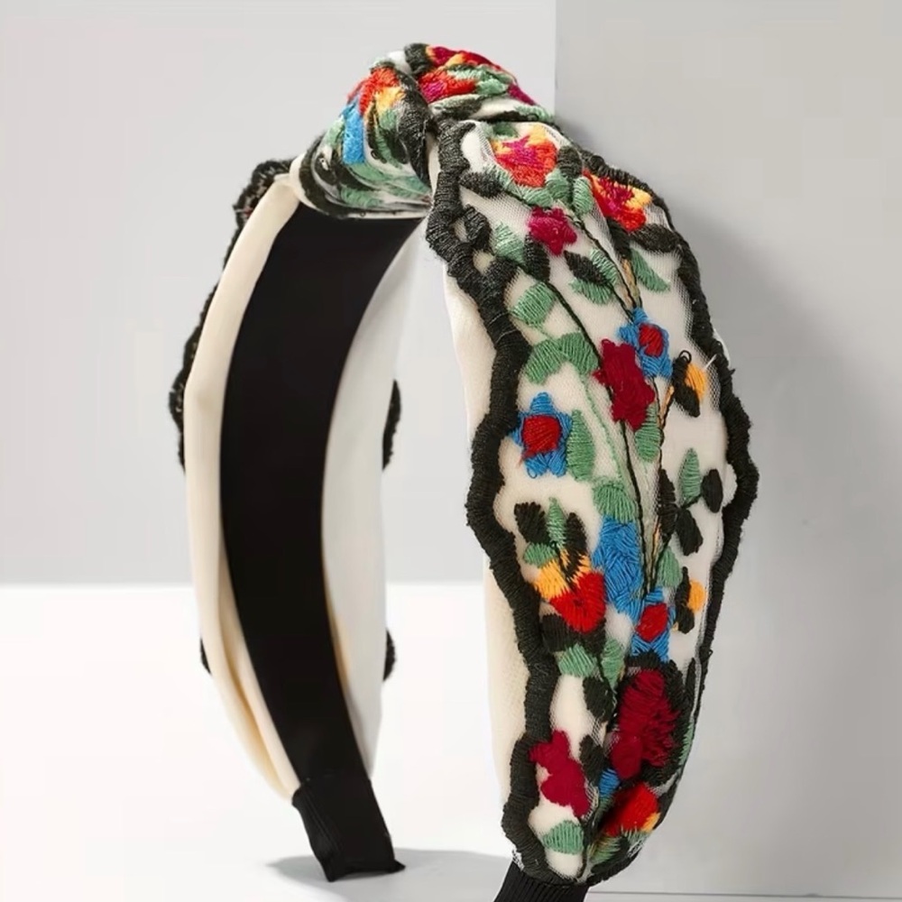 BOUTIQUE EMBROIDERED HEADBAND